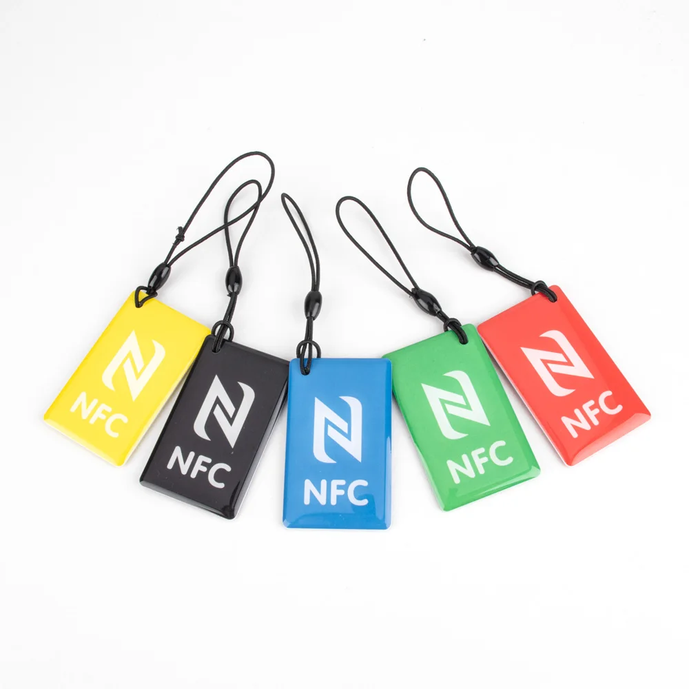 Epoxy Resin Tag Smart Card Lable para todos os telefones habilitados para NFC, retangular, ISO14443A, 144 Bytes, 13,56 MHz, ISO14443A, 6PCs
