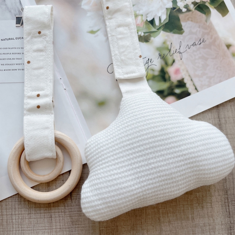 나무 아기 놀이 체육관 프레임 펜던트 코튼 스레드, 신생아 피트니스 랙 걸이식 장난감 유모차 활동 딸랑이 아기 방 장식 1 세트