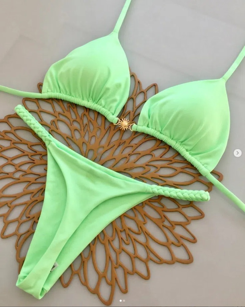 Neue Split Slip Bikini Sexy Brasilien Badeanzug Damen Strand Urlaub Bikin