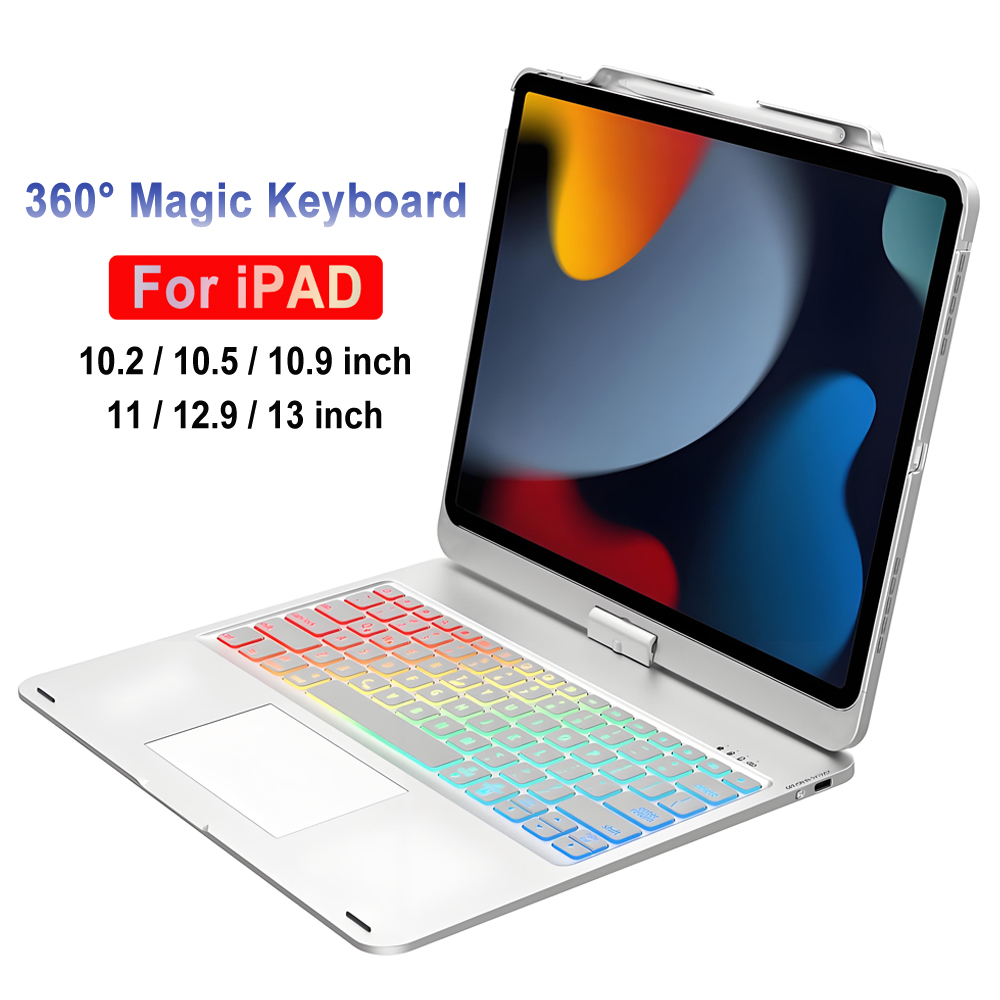 Чехол-клавиатура 360° Magic для iPad Air 11 13 M2 M3 2025 Air 4 5 10.9 для iPad Pro 11 12.9 13 10-го поколения 11-го A16 10.2 7/8/9-го Folio