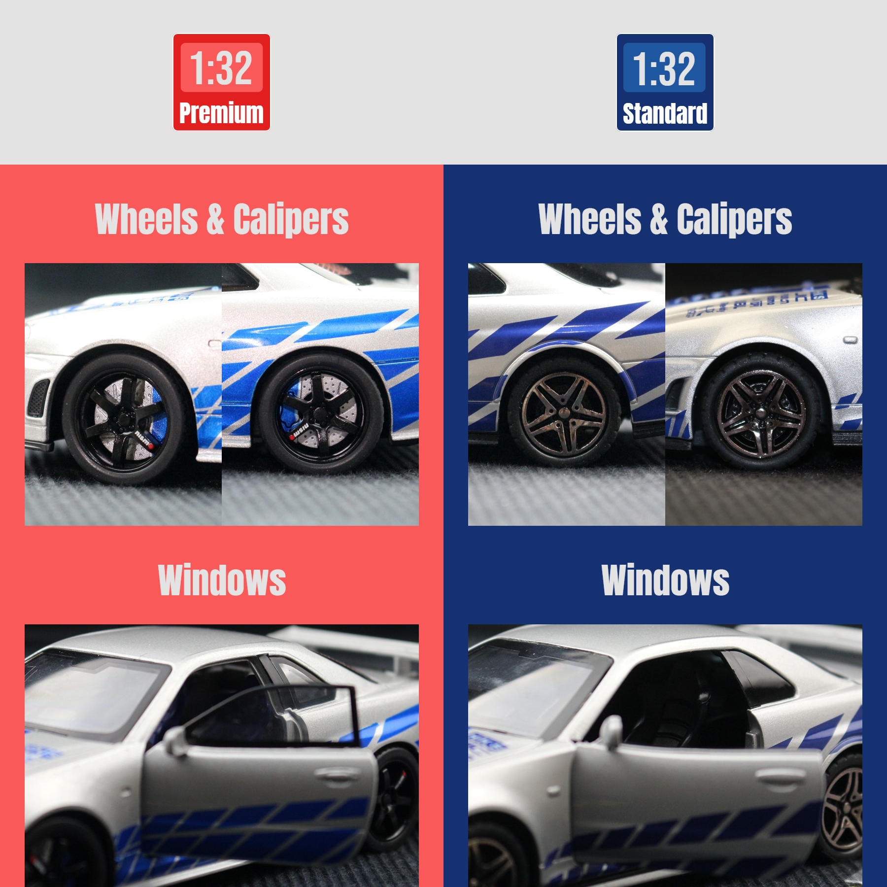 1/32 Nissan Skyline GTR R34 JDM Toy Car Model Diecast Vehicle Miniature Sound & Light Pull Back Collection Gift Children Boy