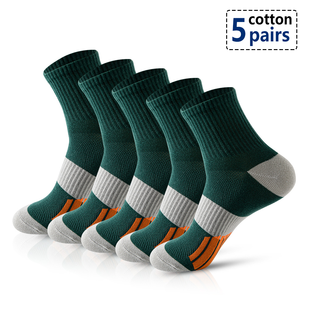 Calcetines tobilleros para hombre con cojín Calcetines atléticos para correr Comodidad transpirable para 5 pares de calcetines deportivos para hombres