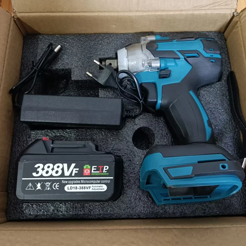 18V 2 Trong 1 Không Chổi Điện Không Dây Tác Động Cờ Lê 1/2Inch Dụng Cụ Điện 15000Amh Lý Pin LED ánh Sáng Thích Ứng Với Makita Pin
