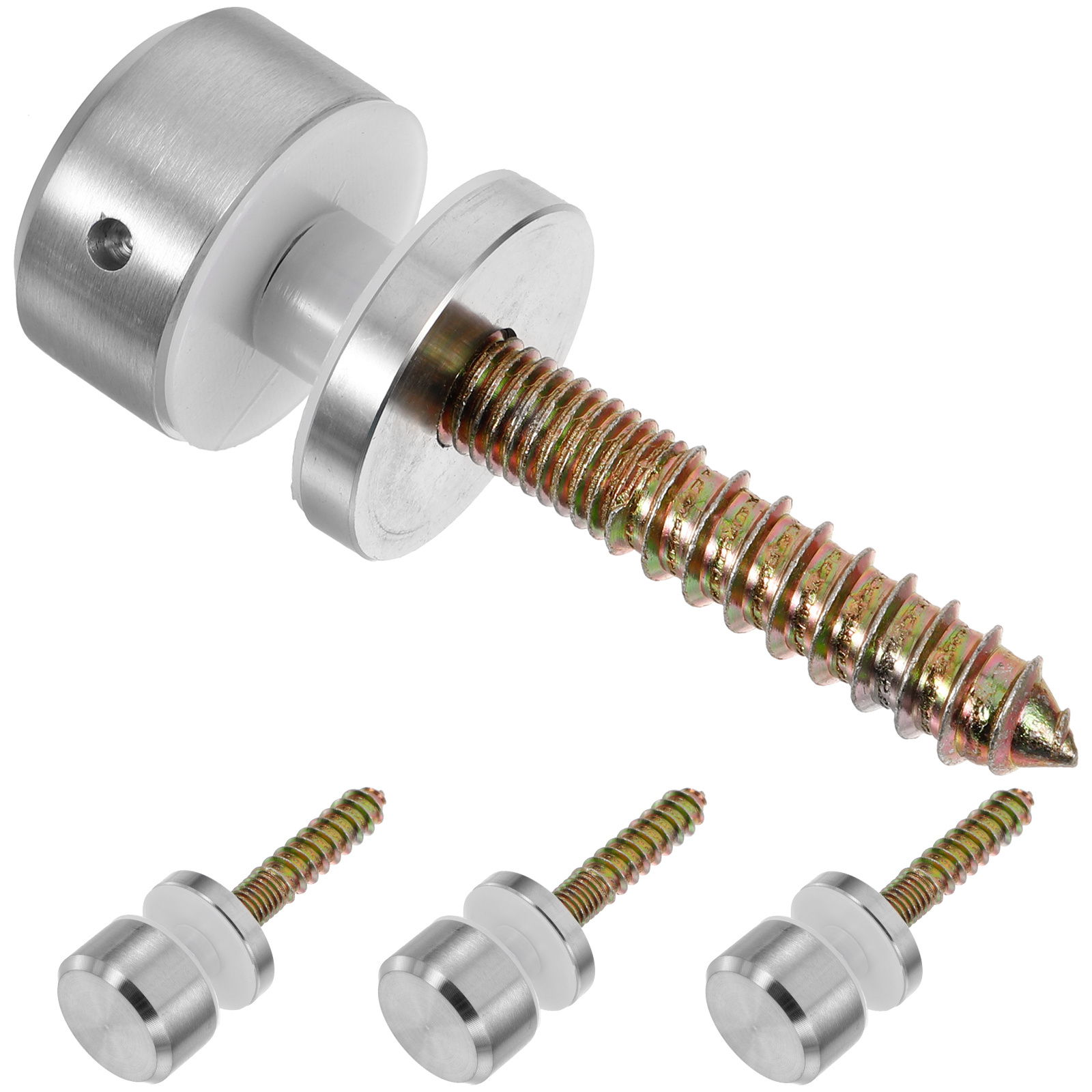 4pcs Glass Railing Standoff Stainless Steel Heavy Duty Clamp For Balcony Stairway Deck Railing Bracket Hardware