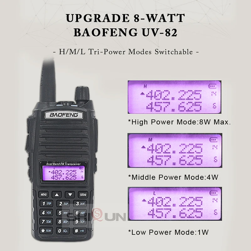 Baofeng 워키 토키 2 웨이 햄 라디오 comunicador UV 82 듀얼 PTT 8W 5W 10KM 듀얼 밴드 UV-82 UHF VHF UV82 UV 5R 9R 13 UV16 라디오