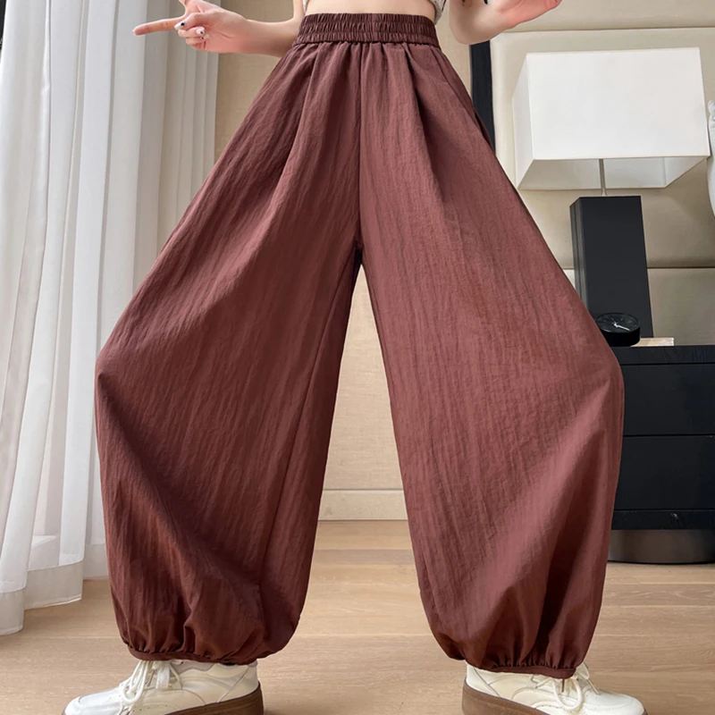 Женские свободные спортивные штаны Lazy Ice Silk, тонкие летние брюки-фонарики, повседневные широкие брюки с солнцезащитным кремом, Япония Yamamoto