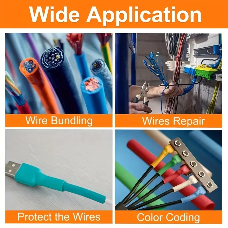 Heat Shrink Sleeving Tube Kit Wire Electrical Connection Wire Wrap Cable Protection Thermoresistant Tubing Wrapping Insulation