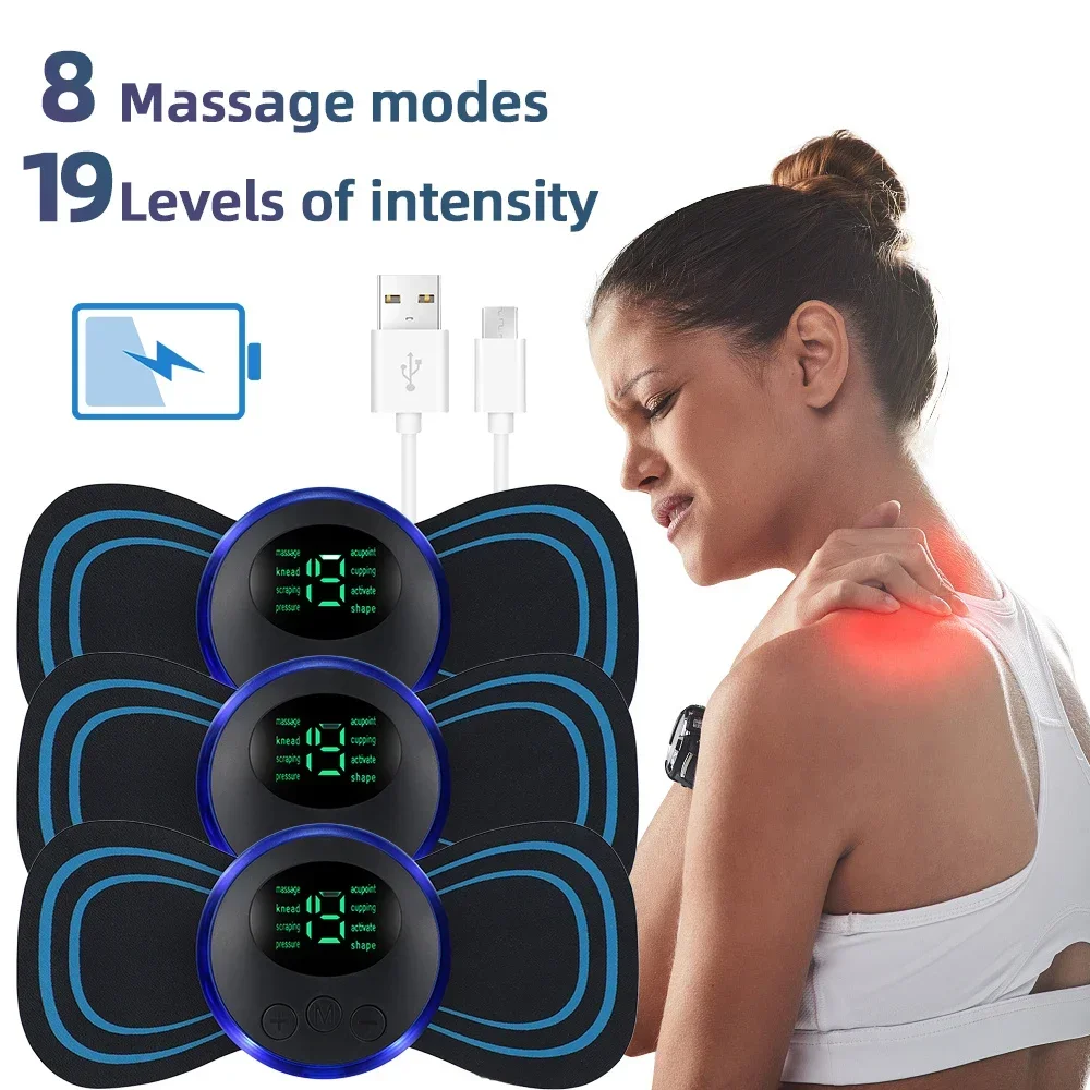 Elektrische nekmassager EMS spiermassagestimulator Laagfrequent instrument Terug Cervicale kuitpleisters Pijngewrichten Mini-apparaat