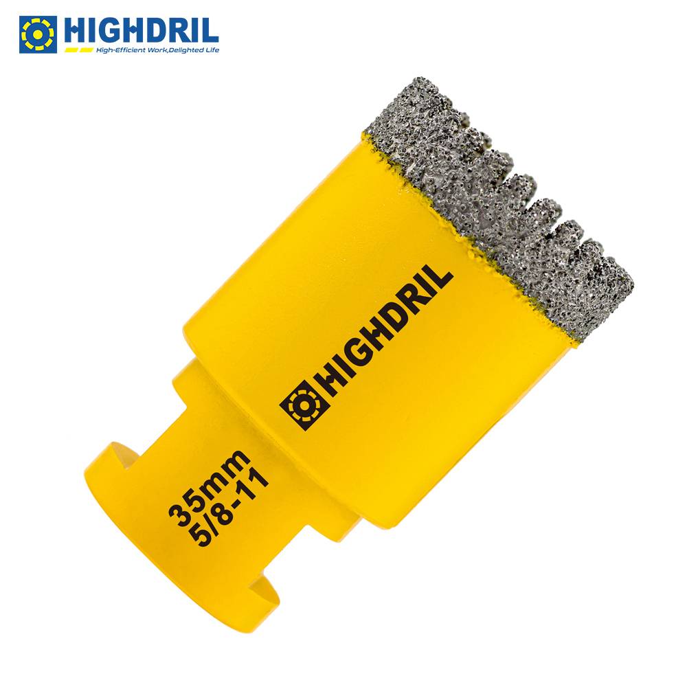 HIGHDRIL 1pc Dia 25/32/35/68MM Diamond Drill Bit 5/8"-11 M14 Thread Serrated For Ceramic Granite Marble Stone Tile Drilling