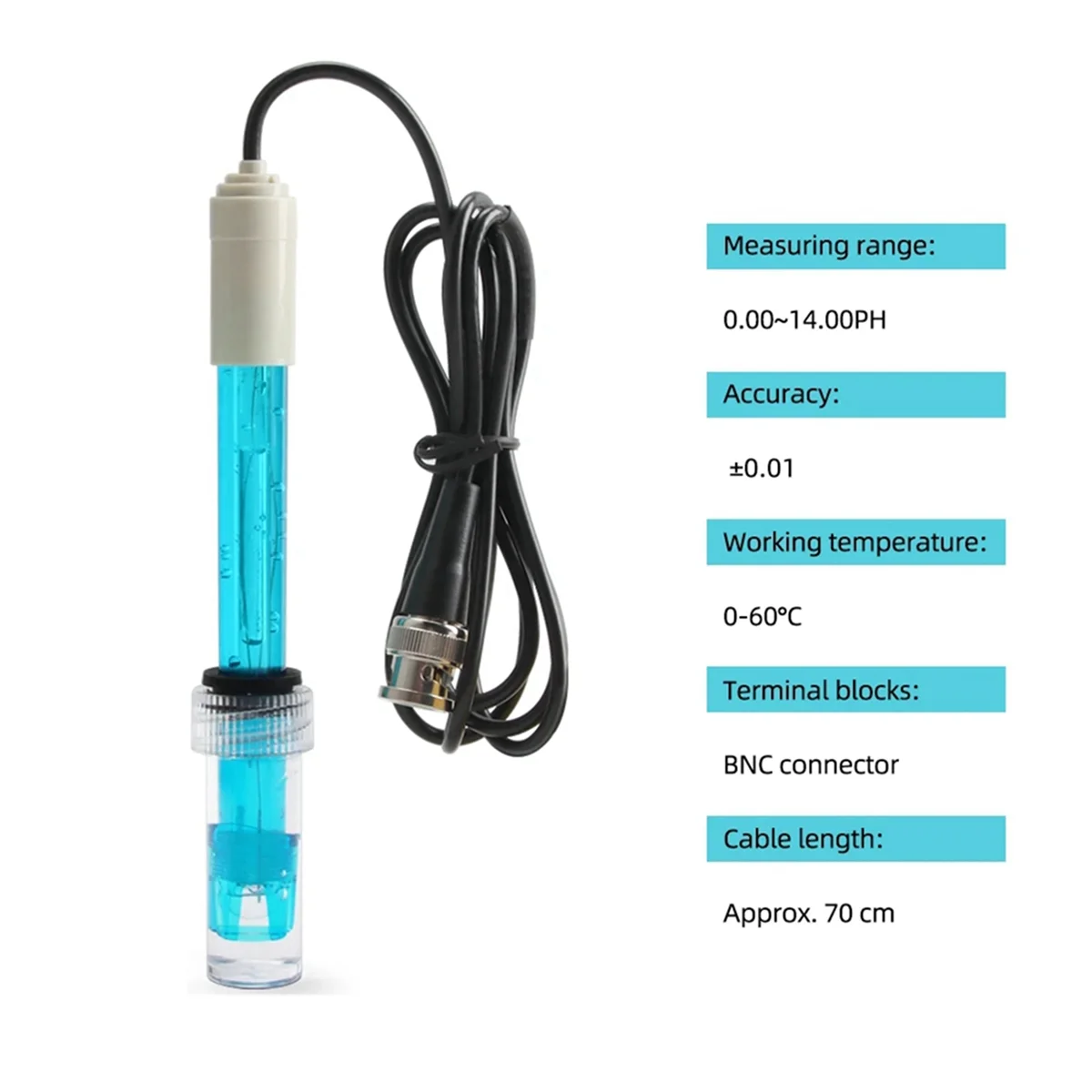 BABQ PH เปลี่ยน Probe อินเทอร์เฟซ BNC 300 ซม.0-14 PH Q9 Probe Controller ออกซิเดชัน-ลด Potential Sensor