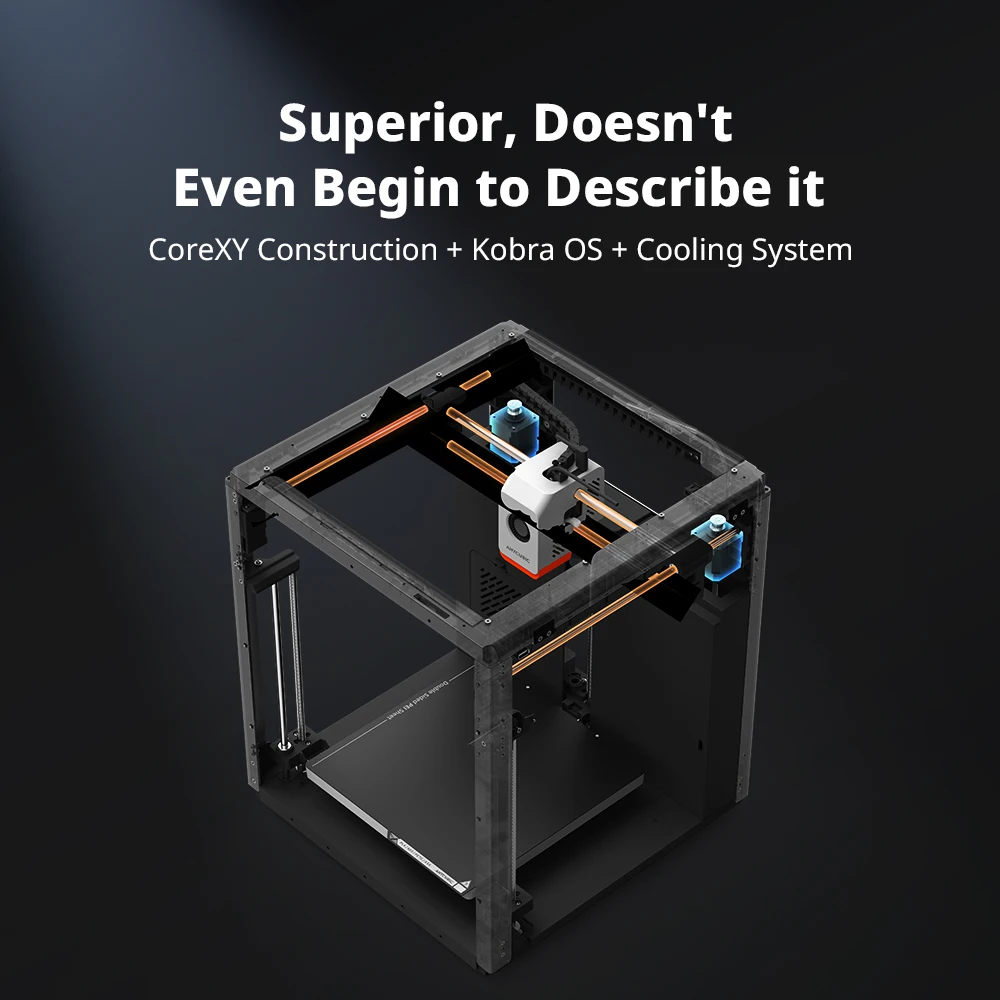Anycubic Kobra S1 Combo Mehrfarbiger 3D-Drucker, maximale Geschwindigkeit 600 mm/s Kern, stabile XY-Struktur, hochpräziser, extrem leiser 3D-Drucker