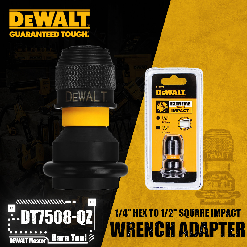 DEWALT DT7508-QZ 1/4 "Hex para 1/2" Chave de impacto quadrada Adaptador Acessórios para ferramentas elétricas