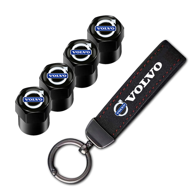Volvo Autoband Wiel Ventieldopjes Cover Suede Autosleutelhanger Ring Sleutelhanger Voor V60 V40 XC90 XC40 S60 XC60 V70 S90 V90 Accessoires