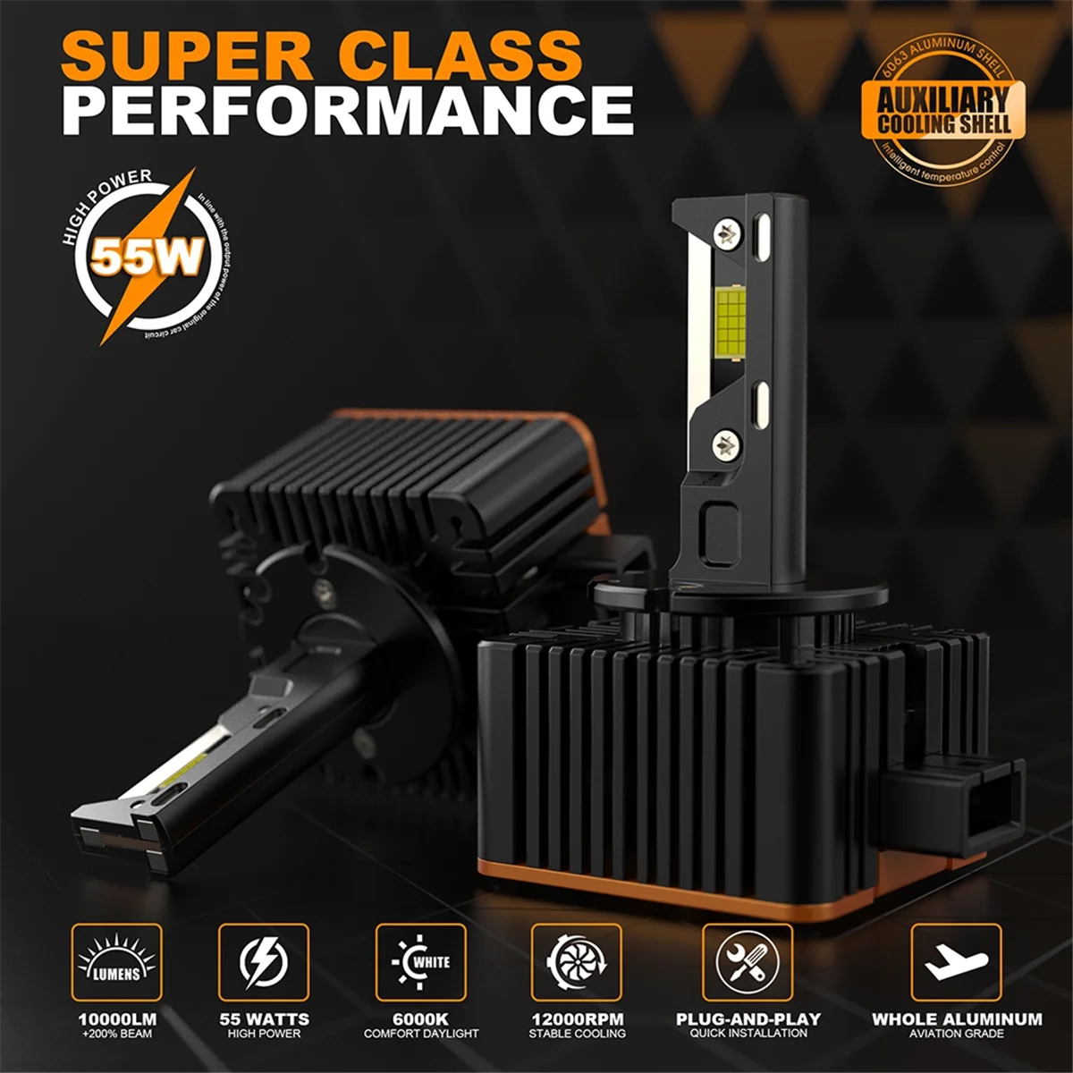1Pair/110W High Quality V31 LED for New D Series Car LED Headlight Bulb 10000LM 6500K D1/D1S 3-Copper Tubes