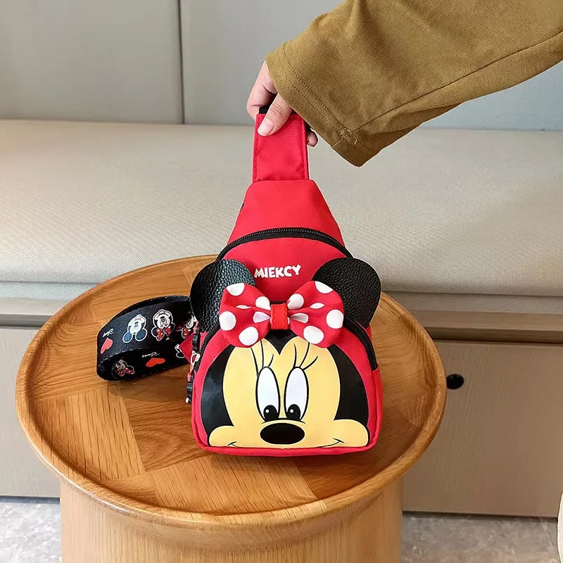 Disney-Mickey Cartoon bolsa tiracolo de ombro único para meninos e meninas, bolsa de moedas fofa, nova moda, 2024