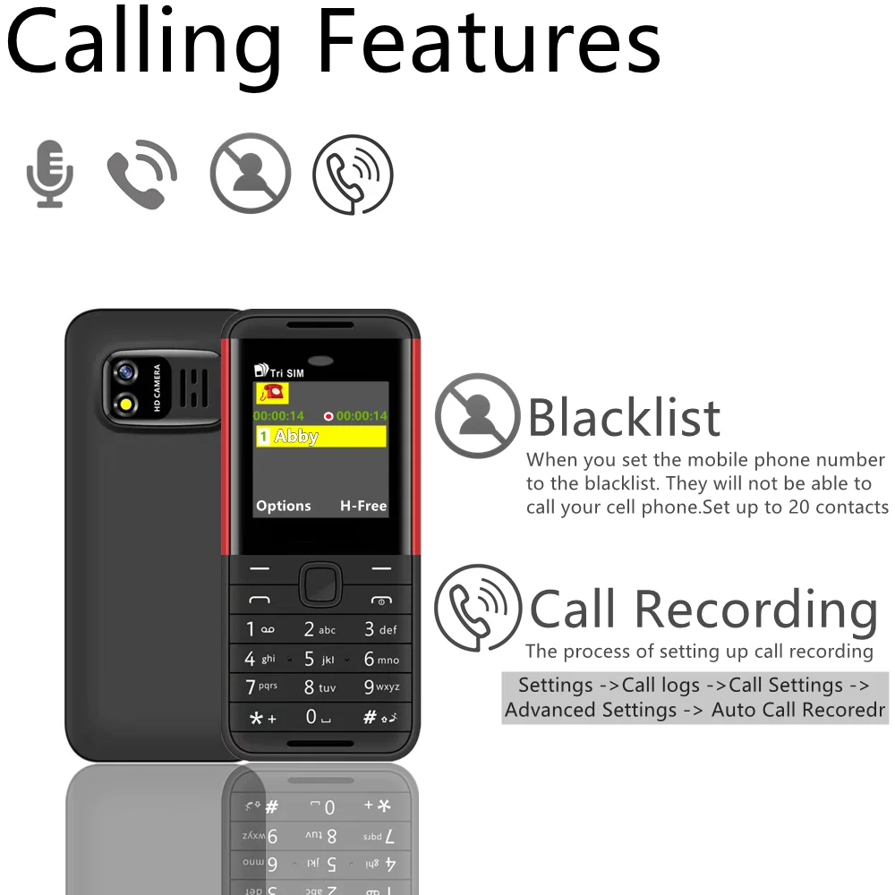 サーボ BM5310 ミニ小型携帯電話 3 SIM カードマジックボイス自動通話レコーダー Bluetooth ダイヤラースピードダイヤル 1.3 "画面携帯電話
