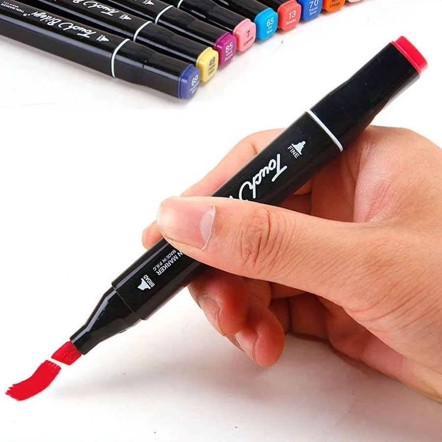 Pennarelli ad alcool, pennarelli artistici permanenti con doppia punta a pennello 24-80, pennarello da colorare per carte da pittura con libri, regalo di Natale per bambini