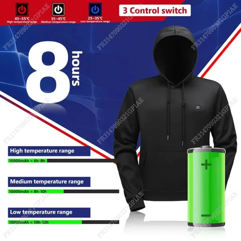 Moletom com capuz aquecido feminino com aquecimento usb, jaqueta vintage gótica aquecida para inverno, moletom com capuz à prova d'água ao ar livre