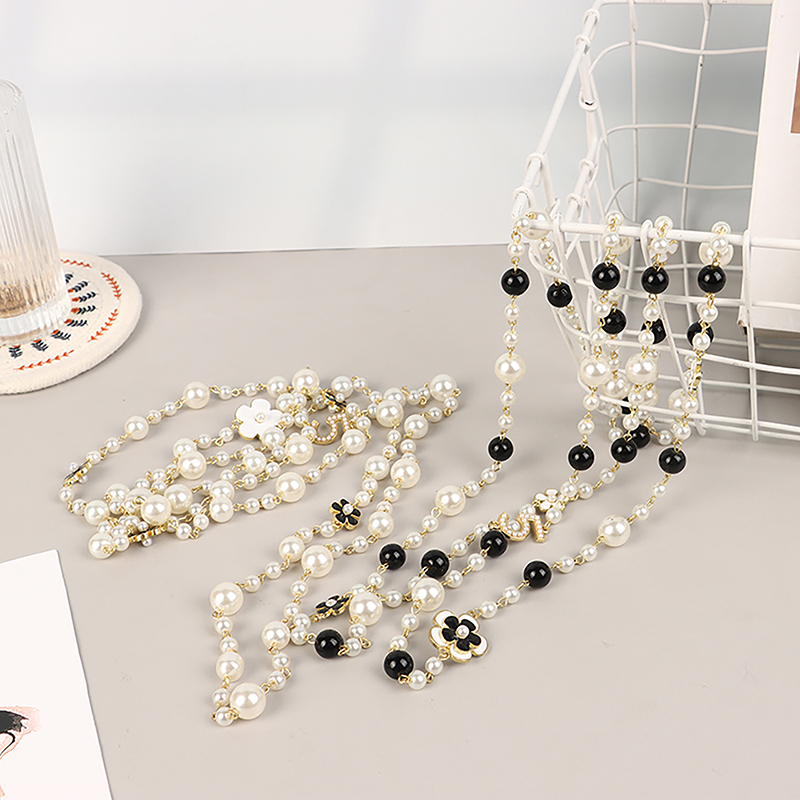 Clássico requintado pérola longo camisola colar moda senhora festa de casamento jóias de cristal