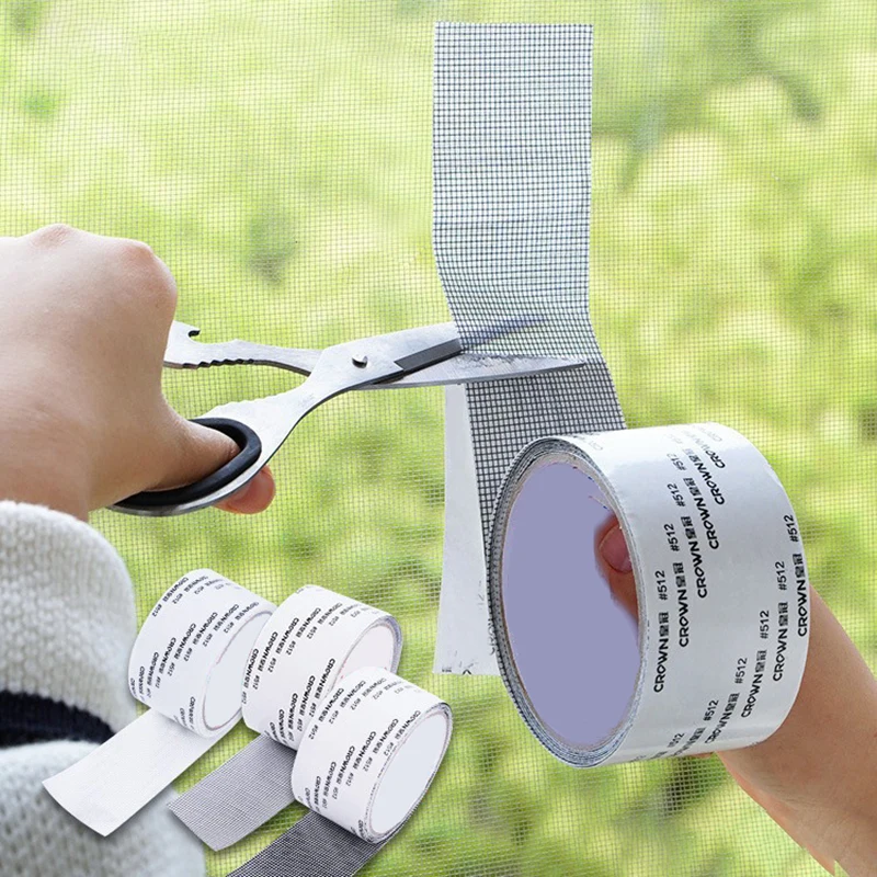 5*200cm Easy to Apply Waterproof Window Screen Repair Tape Keep Mosquitoes Out Anti-Insect Self-Adhesive Mesh Patch