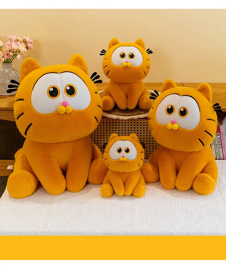 Pluszowa zabawka Garfield z kreskówki anime, wypełniona bawełną, uspokajająca i towarzysząca lalka dla niemowląt, kawaii dekoracja pokoju, prezenty dla dzieci.