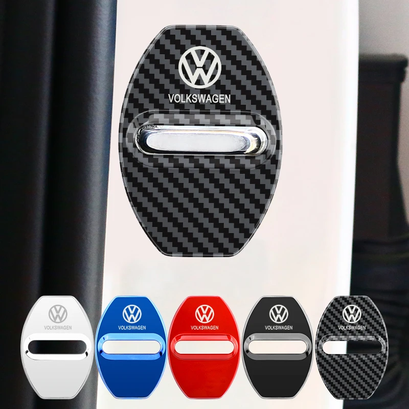 4 ชิ้นสําหรับ Volkswagen VW Golf Tiguan แคดดี้ PASSAT รถประตูล็อคโลหะสัญลักษณ์รูปลอกประตูอัตโนมัติจัดแต่งทรงผมตกแต่งภายนอก