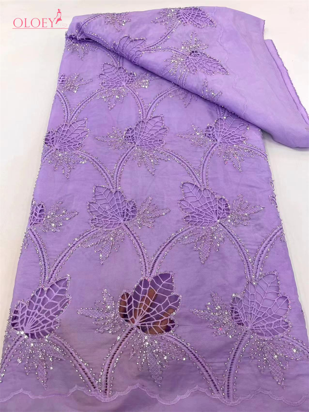 結婚式のドレスのためのアフリカのナイジェリアのレース生地、ファッショナブルな刺embroidery、環境に優しい色、フランスのメッシュ