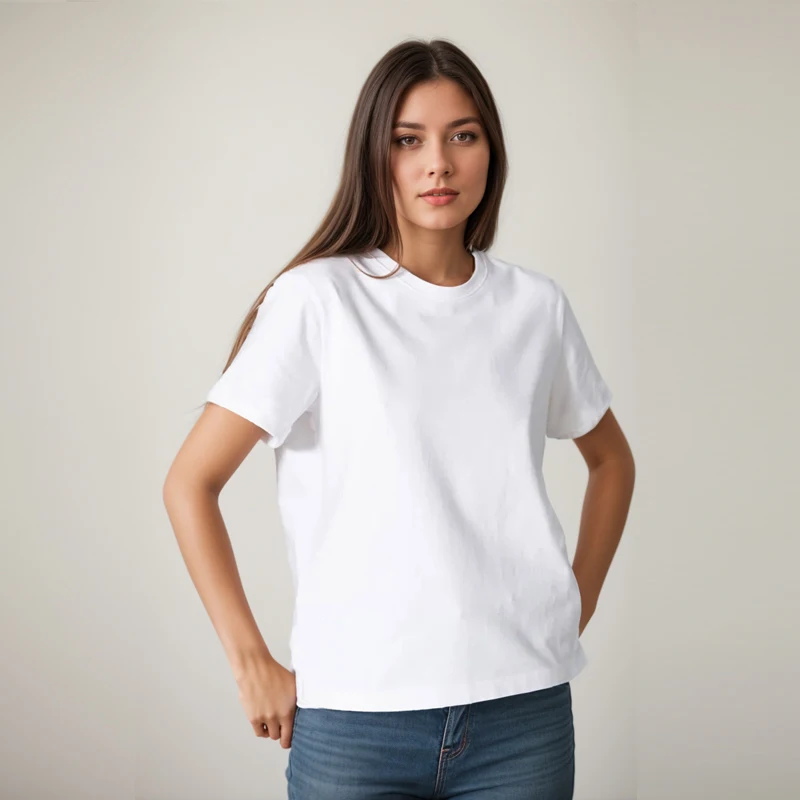Top in cotone a maniche corte T-shirt pesante da 220 grammi Y2k T-shirt comoda casual in bianco e nero O-collo Abbigliamento donna YH2532