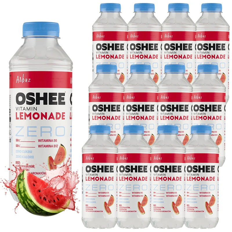 Oshee Vitamin Lemonade ZERO o smaku arbuza 555 ml x 12 sztuk