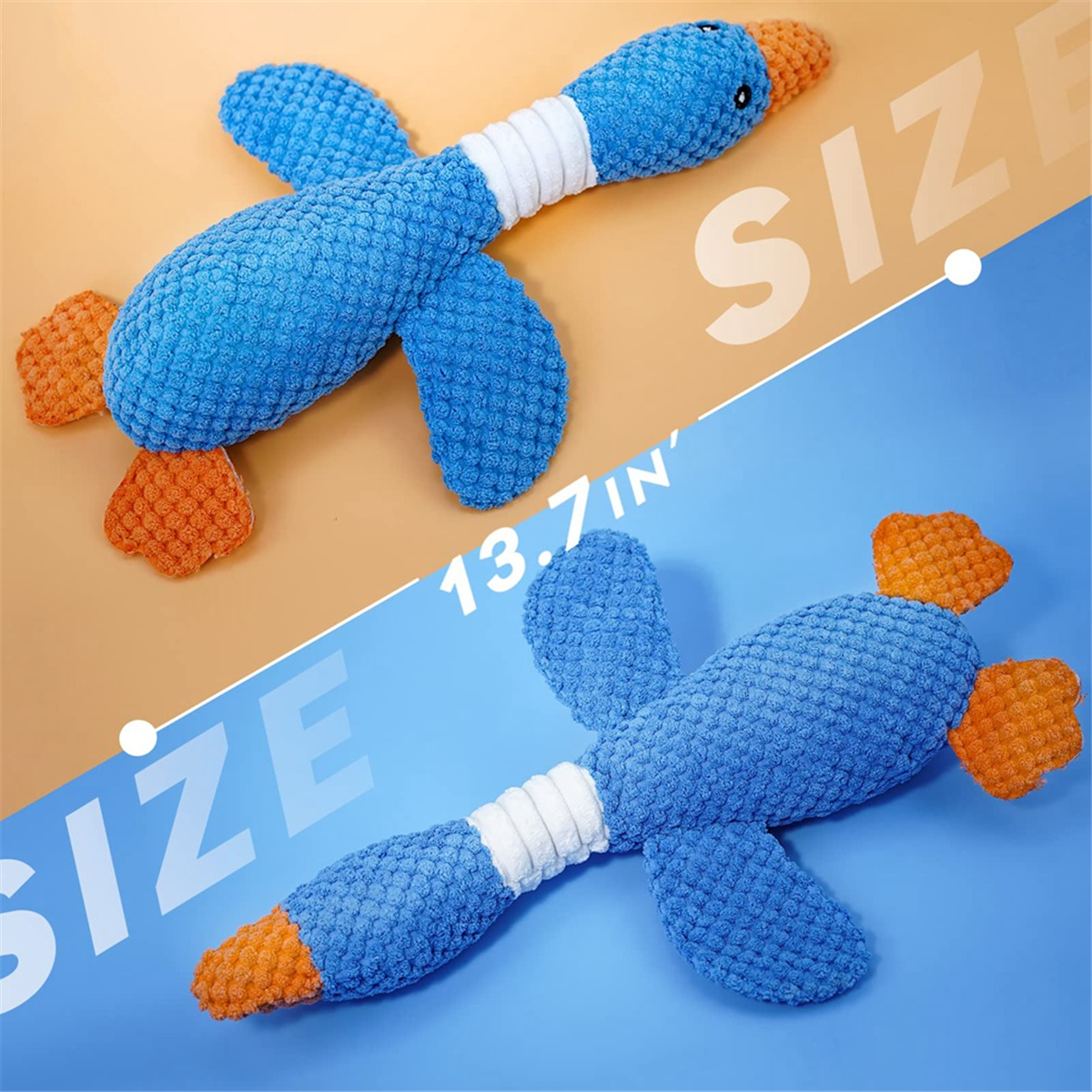 BABQ アップグレードされたガチョウの壊れない犬のおもちゃ、積極的に噛む人向け、しわがれきしむぬいぐるみ犬の子犬の歯が生えるための噛むおもちゃ