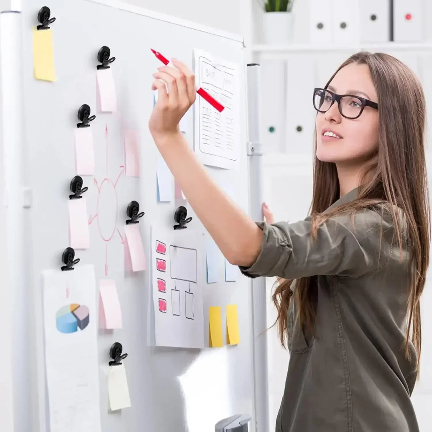 Aimants puissants Clips magnétiques Clips bouledogue Clips magnétiques robustes parfaits pour les aimants pour tableau blanc affiche Photo maison