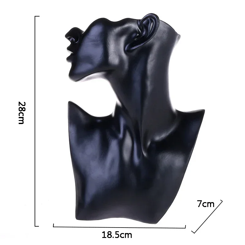 ด้านข้าง Mannequin Portrait สร้อยคอขาตั้งจอแสดงผล, Creative Resin Props, เครื่องประดับ, ต่างหูอุปกรณ์เสริม, Rack