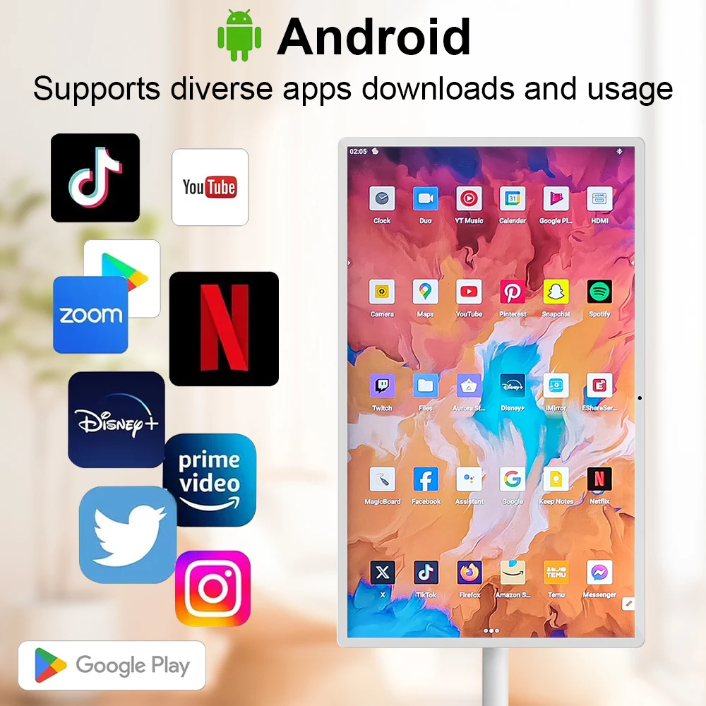 TV inteligente de 32 pulgadas, pantalla táctil, televisión inteligente, soporte pequeño, monitor interactivo de TV portátil, tableta Android HD Vertical