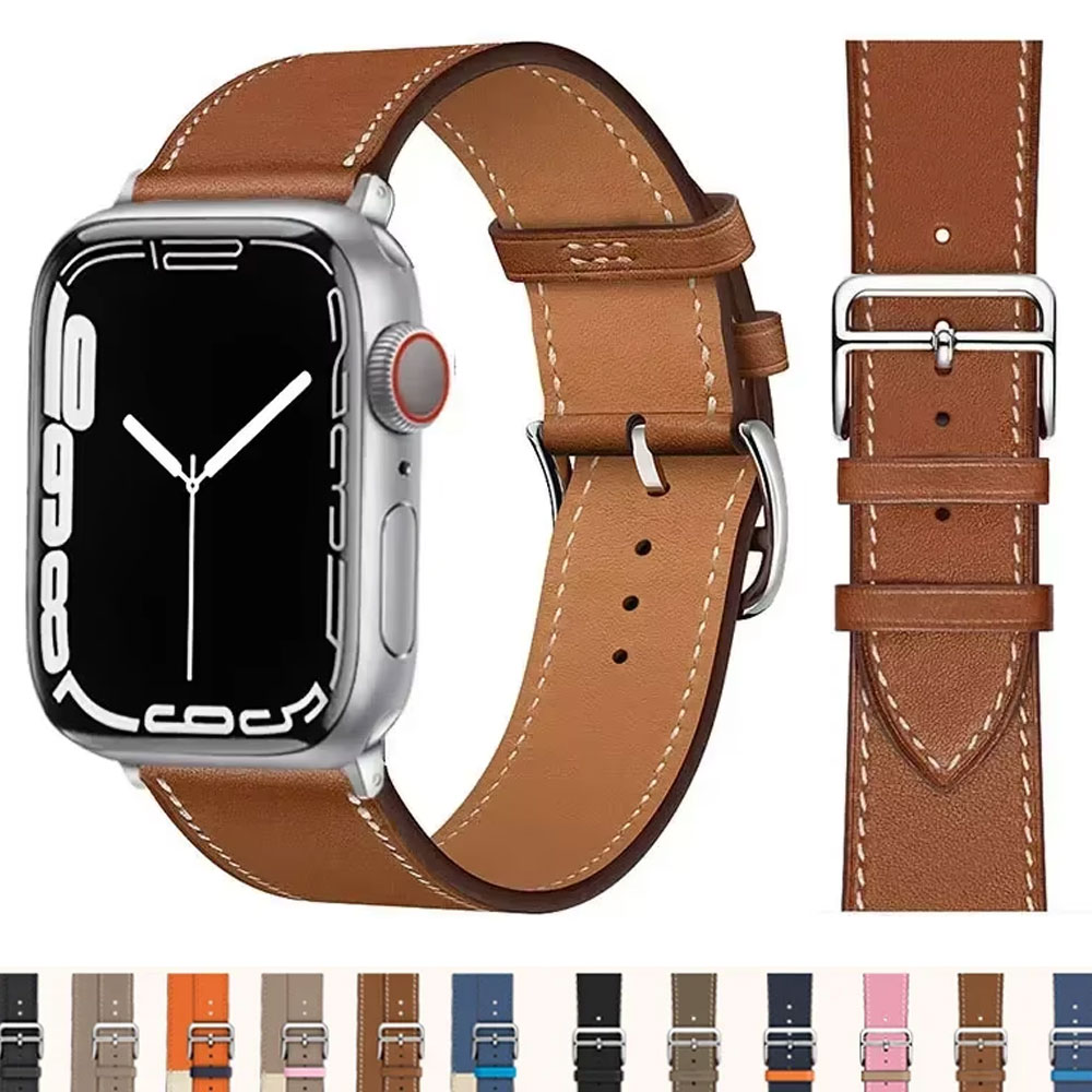 レザー時計バンド Apple Watch ストラップ 46 ミリメートル 44 ミリメートル 41 ミリメートル 45 ミリメートル 38-42 ミリメートル 40 ミリメートル 49 ミリメートルブレスレット iWatch シリーズ 10-ウルトラ 9-8-7-SE-6-5-4-3