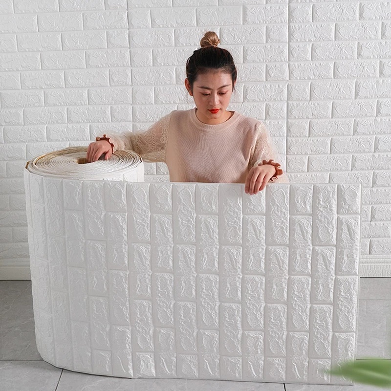 70cm * 1m 3D wzór cegły panele ścienne tapety DIY wodoodporne do salonu sypialnia kuchnia dekoracja ścienna w tle