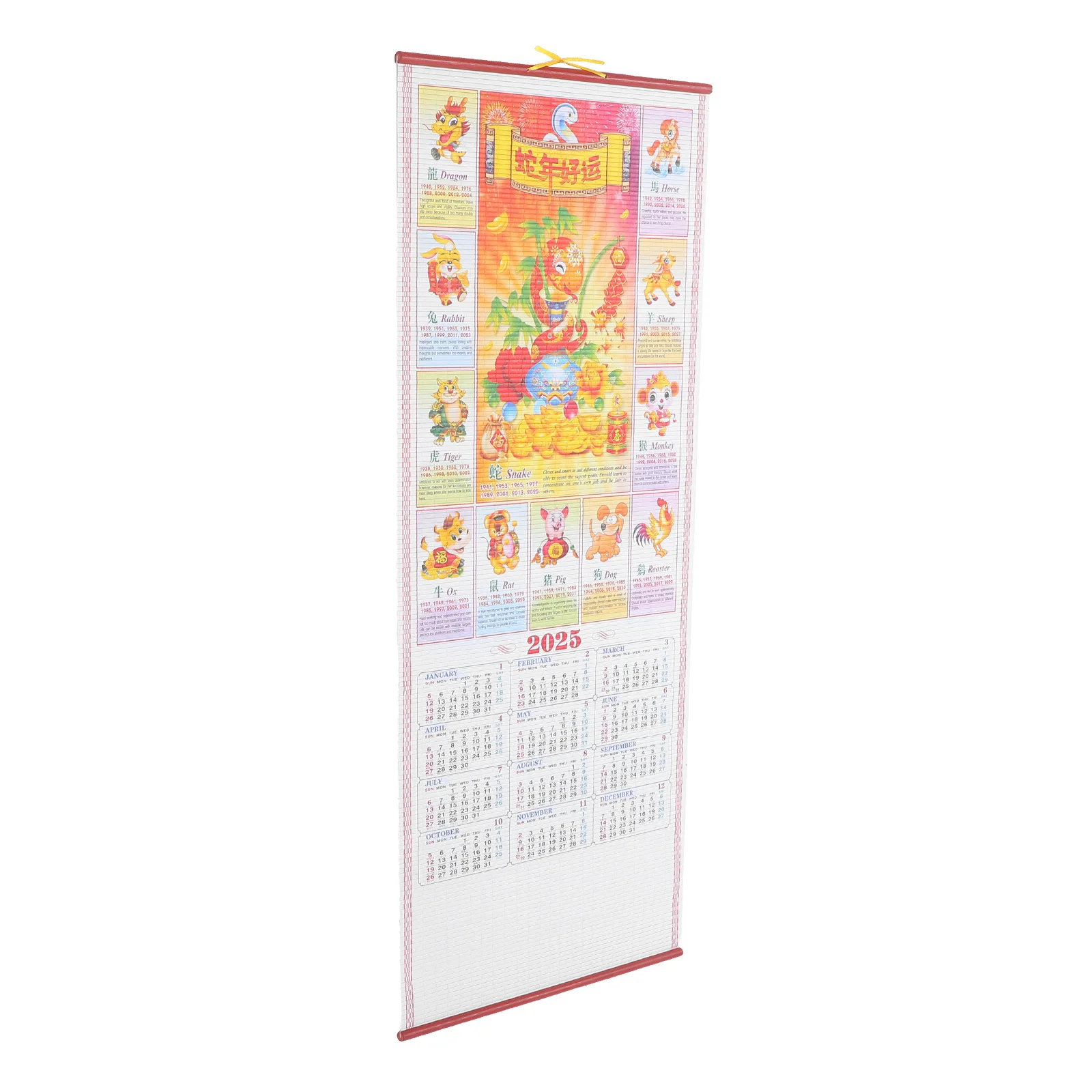 2025 Wall Calendars Chinese Lunar Year of The Snake Hanging Scroll Desk Calander Paper Planning