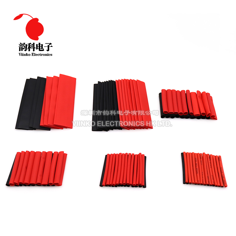 127 Stück 2:1 Schrumpfschlauch Isolierschlauch Rot Schwarz Polyolefin Sortiment Kit Elektrischer Draht Kabel Schrumpfung Schrumpfschlauch
