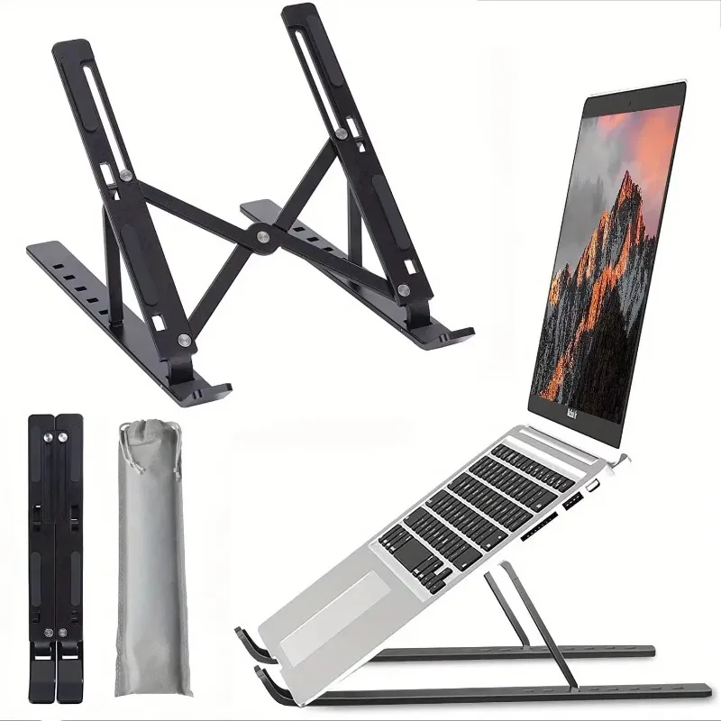 Soporte plegable para ordenador portátil, soporte de refrigeración para portátil, soporte ergonómico ajustable para Base, accesorios para tableta y portátil