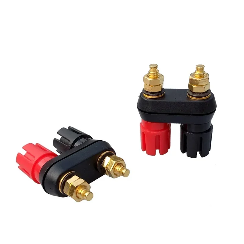 1 pçs alto-falante banana plug ligação post terminal conector banana tomada dupla fêmea banana plug para amplificador de alto-falante