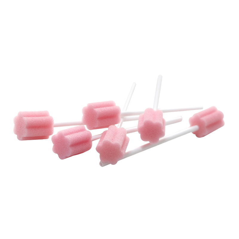 100pcs 일회용 청소 클리너 면봉 구강 케어 스폰지 면봉 치아 스틱 스폰지 헤드로 입 면봉 청소