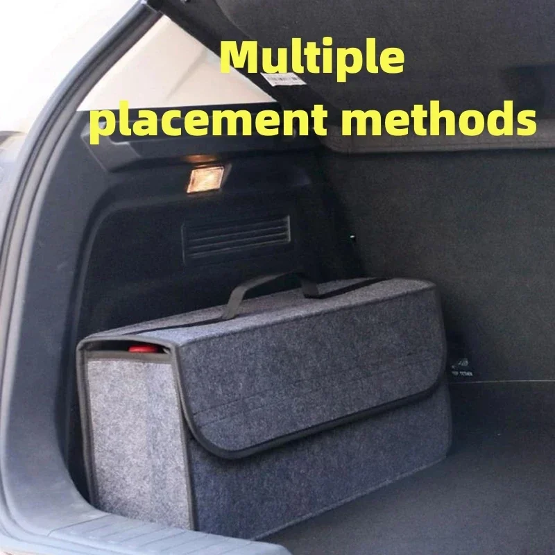 ขนาดใหญ่ Anti SLIP ช่อง BOOT Storage Organizer เครื่องมือกระเป๋าเก็บรถ Trunk Organizer Soft Felt กล่องเก็บอุปกรณ์เสริม