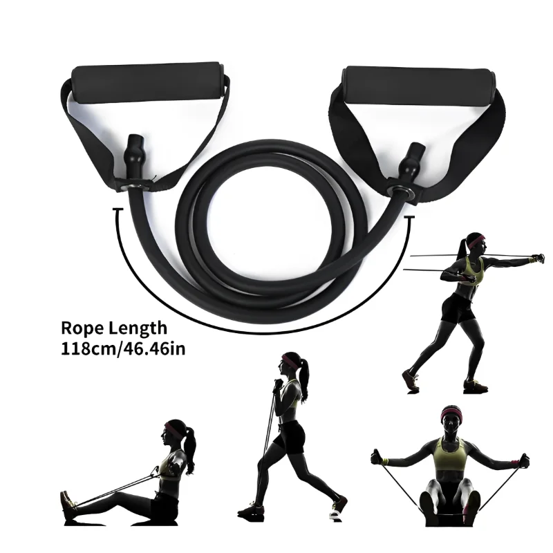 Fasce di resistenza a 5 livelli con manici Esercizio di allenamento per uomo Donna Allenamento di forza Palestra Fitness a casa Fascia per tubi Tirare le corde