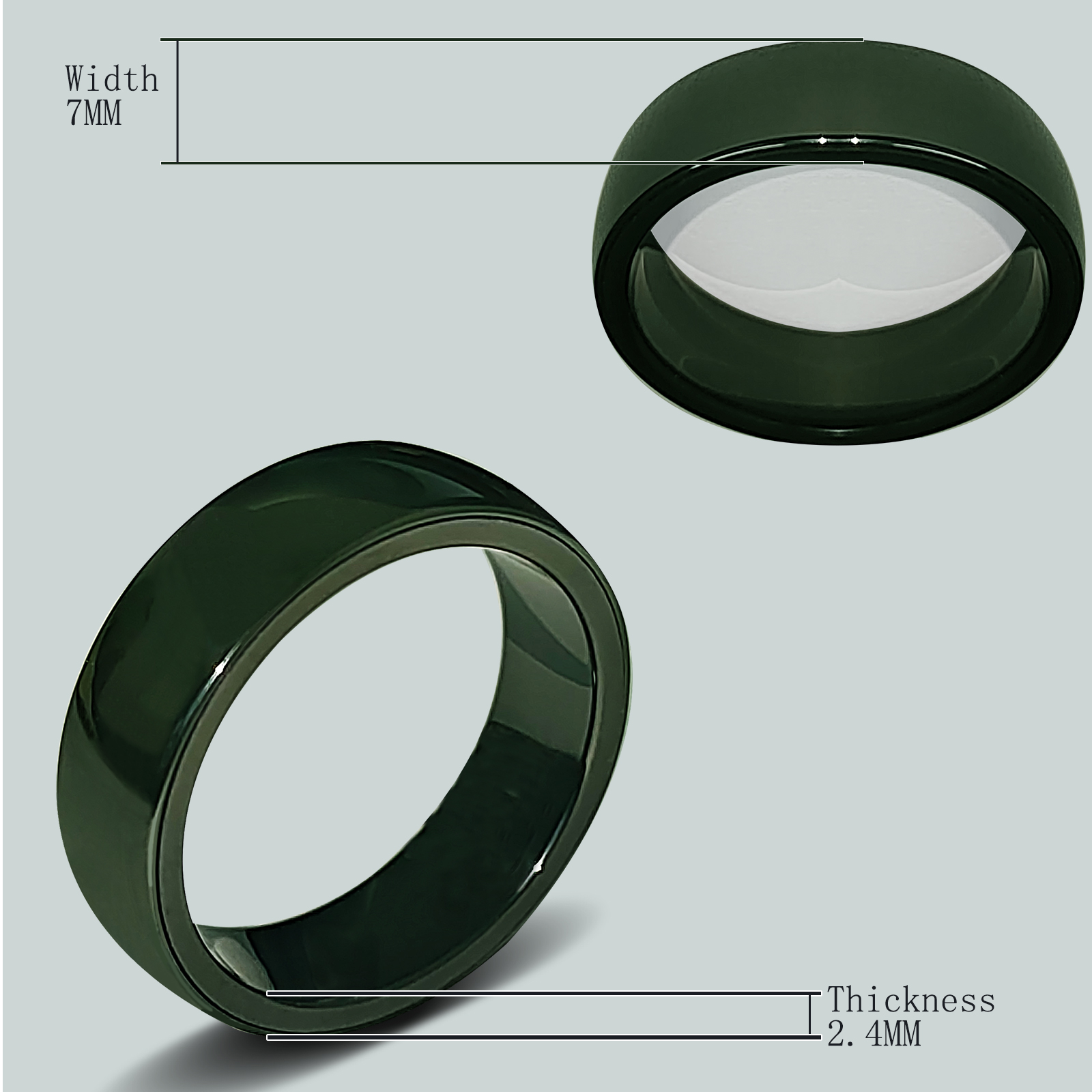 Керамическое кольцо Jasper Tesla Smart NFC для разблокировки автомобильных ключей модели 3/Y/X/S, черновато-зеленое кольцо на палец Tesla