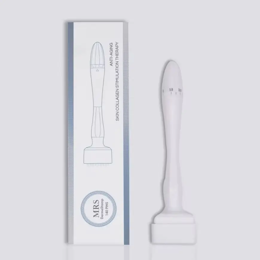 1/10 pçs rolo derma carimbo 140 agulha ajustável microagulha derma rolo microagulhamento terapia crescimento do cabelo sistema de rolamento derma