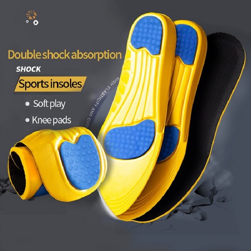 Palmilhas esportivas para homens e mulheres, palmilhas macias e respiráveis para corrida, almofada de gel de silicone, cuidados ortopédicos, palmilhas de eva