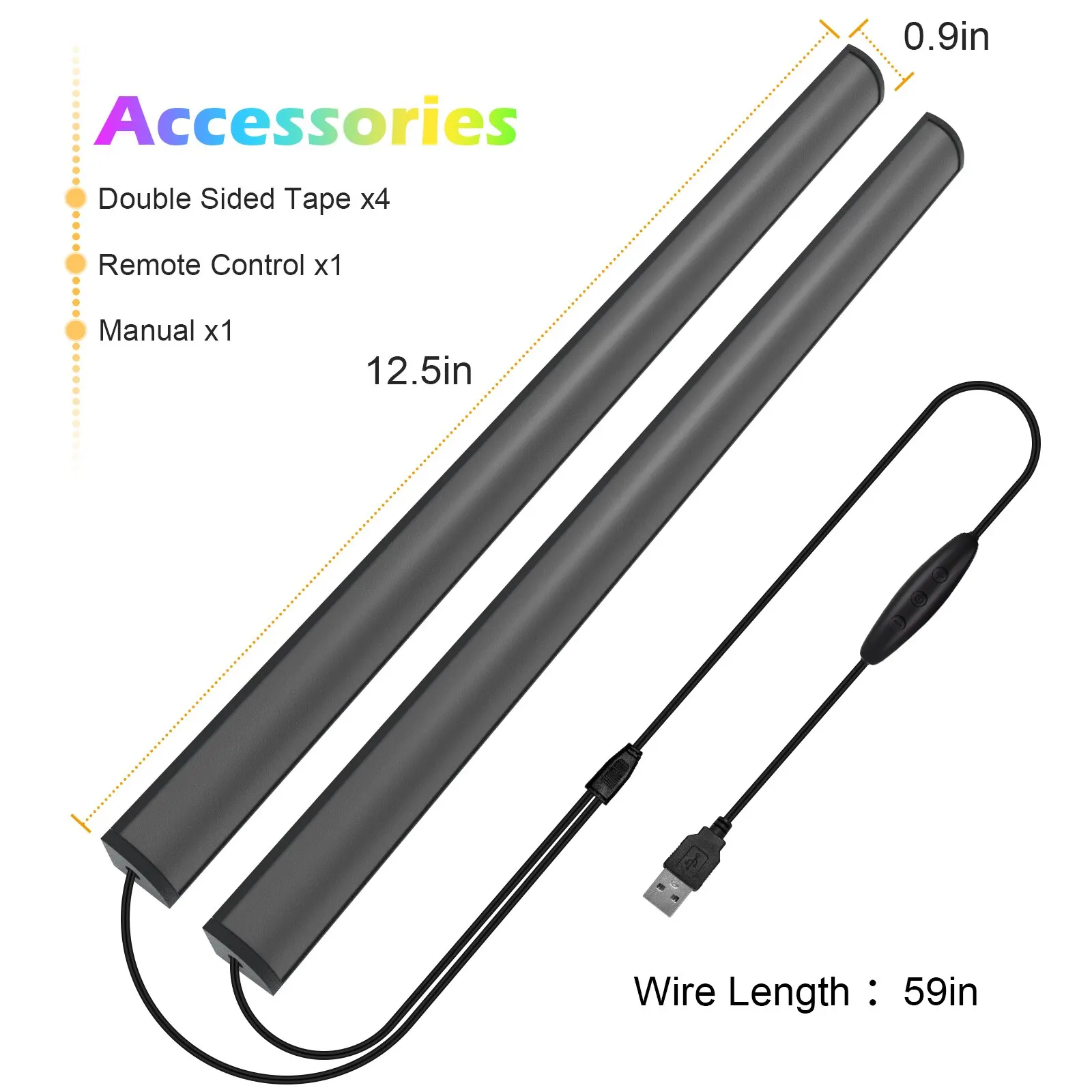 WILLED 2 In1 Under Monitor Light Bar Gaming Lights for Gaming Setup Desk Led with Remote Controlle for Keyboard Light PC