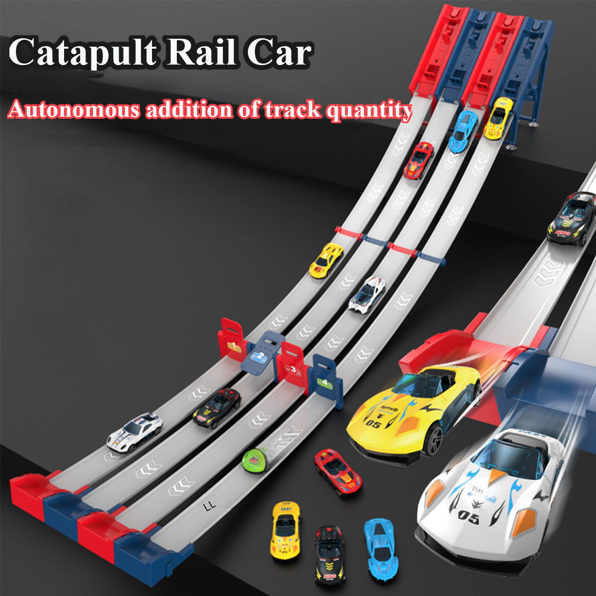 競争力のあるレーシングトラックおもちゃの車両、合金車付き、子供用プレイゲーム、子供用教育ギフト