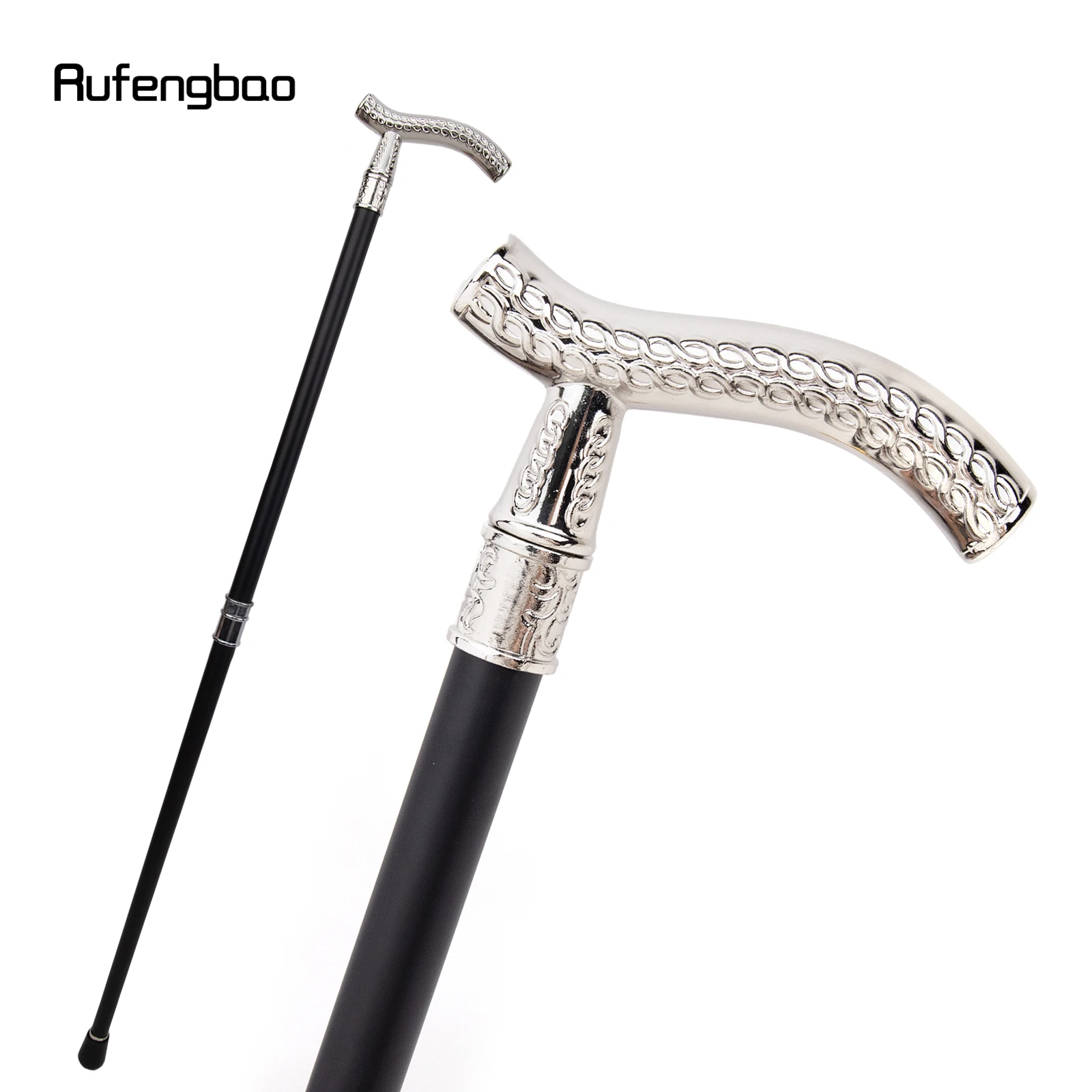 Bastón con patrón de flor blanca para caminar, bastón decorativo de lujo para fiesta, perilla de Crosier elegante, 93cm