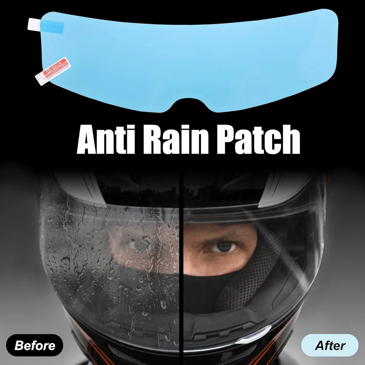 Filme anti-fog para capacete, revestimento impermeável, remendo protetor claro, acessórios universais da motocicleta, bicicleta elétrica dirigindo