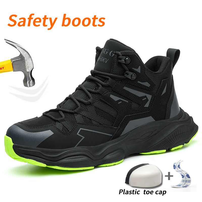 Lightweight Durable Safety Boots Anti-Smash Anti-Puncture Comfortable Breathable Work Shoes for Outdoor Use